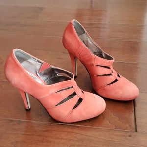 Topshop Orange Suede Heels